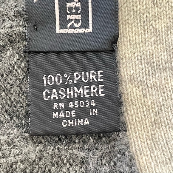 Vintage William Kasper Cashmere Oversized Cabled Cardigan Sweater Neutral Stripe - Picture 13 of 14